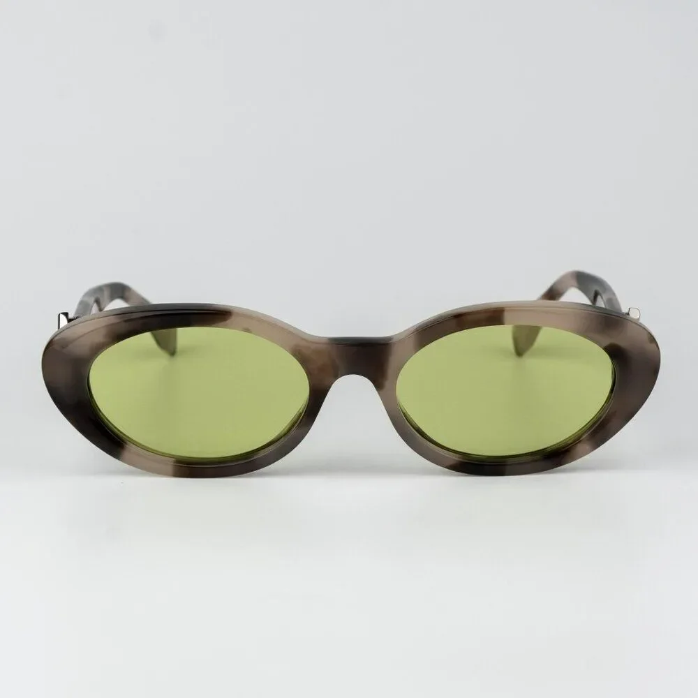 Fendi FF DIAMONDS Men Sunglasses Oval Havana Green FE40140U 01A NEW AUTHENTIC